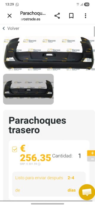 Parachoques Trasero Peugeot 3008 (2012)