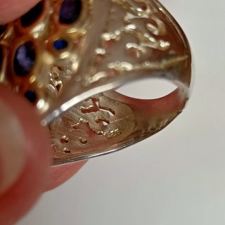 Anillo Plata con Piedras Naturales de Zafiros