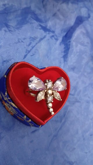 Anillo Mariposa Amatista y Plata Ley Vintage.