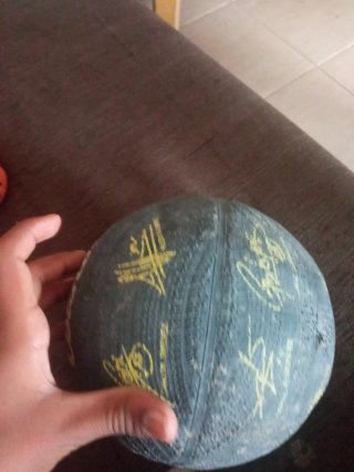 Balón de baloncesto firmado por jugadores