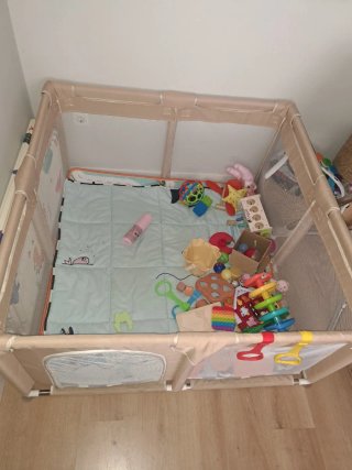Parque de juegos bebé 120x120cm con manta de juego