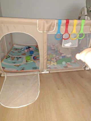 Parque de juegos bebé 120x120cm con manta de juego