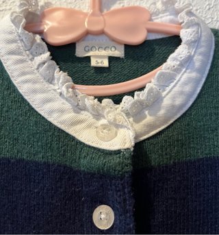 Vestido Gocco Talla 5-6 Rayas Verde/Azul