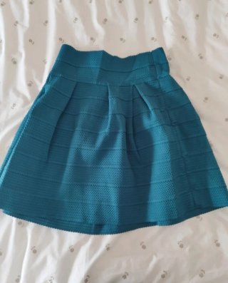 Falda vestir azul verdoso