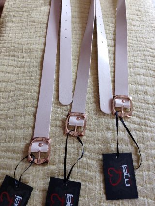 Stock di 3 cinture mej erre panna beige
