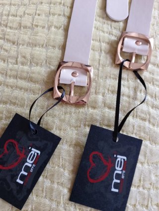 Stock di 3 cinture mej erre panna beige