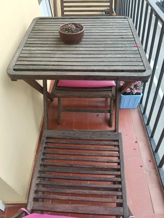 Conjunto Mesa y Sillas Terraza Madera
