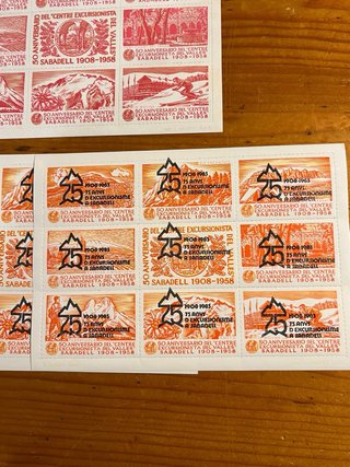 11 Viñetas Sellos Sabadell 1908-1958