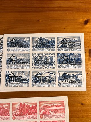 11 Viñetas Sellos Sabadell 1908-1958