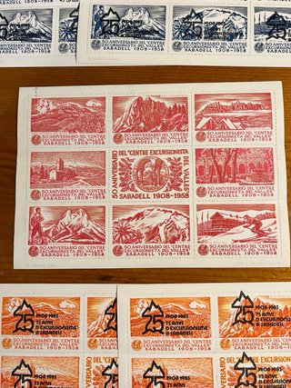 11 Viñetas Sellos Sabadell 1908-1958