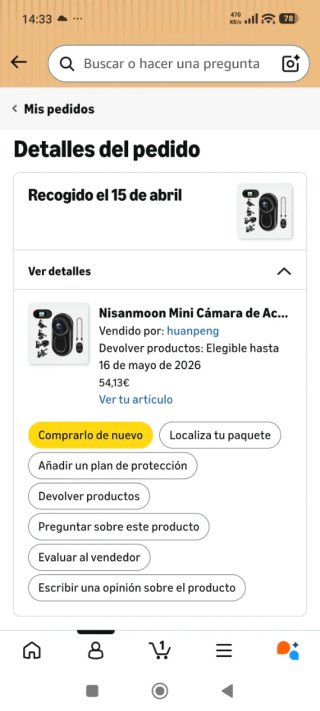 Mini Cámara Acción HD 1080p Negra