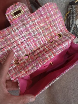 Lote bolsos y maletín marrón y rosa