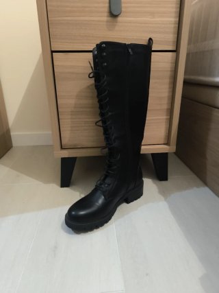 Botas militares altas cordones negras 41