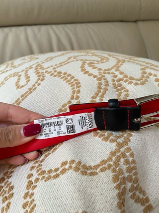 Cinturón Piel Hugo Boss Negro rojo elegante 80