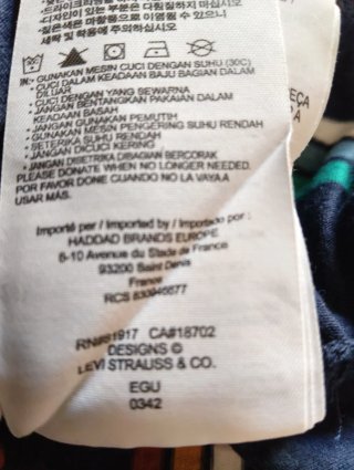 Camiseta Levi's Talla 16/176cm Rayas Retro. Ganga