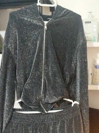 Chándal fiesta Oysho negro/plata Talla M