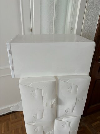 5 Scarpiere in plastica trasparente e bianca