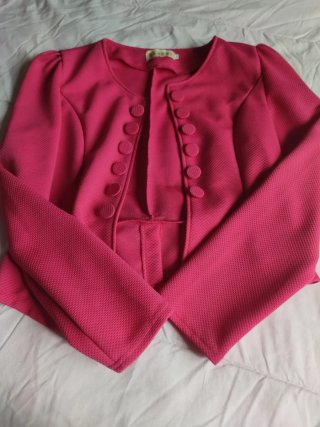 Vestido fiesta floral rosa y rojo Chaqueta regalo