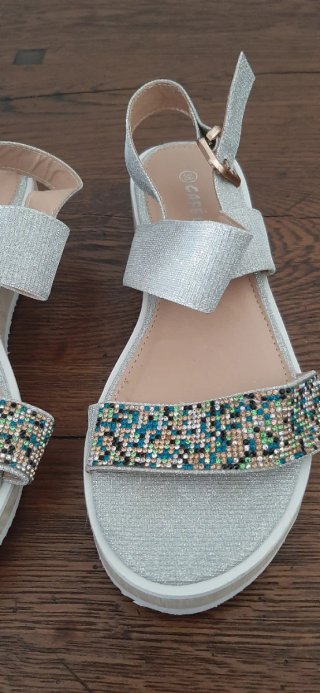 Sandali donna glitter strass n.38