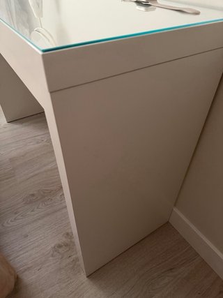 Tocador Malm Ikea Blanco y Cristal Transparente