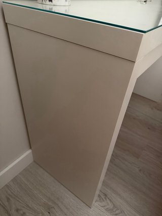 Tocador Malm Ikea Blanco y Cristal Transparente