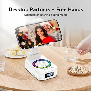 Cassa Speaker Bluetooth 4in1, stand RGB powerbank