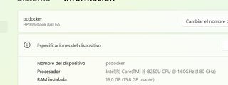 HP EliteBook 840 G5 16GB RAM, (Docking incluso)