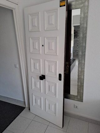 Puerta de entrada blanca (sin marco)