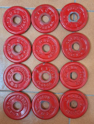 12 Discos Mancuernas 0,5 Kg