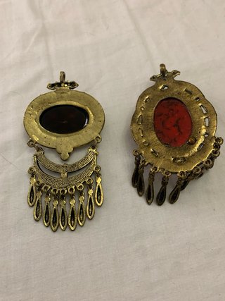 Colgantes Étnicos Marrón y Rojo