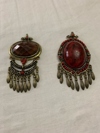 Colgantes Étnicos Marrón y Rojo