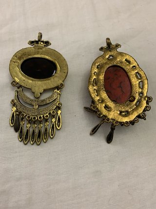 Colgantes Étnicos Marrón y Rojo