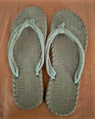 Chanclas de cuerda beige