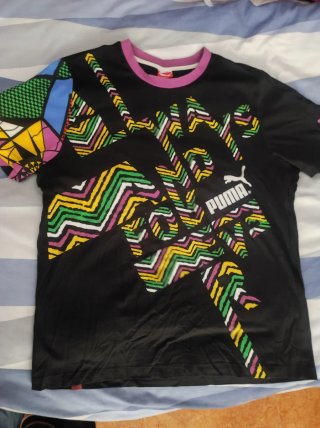 Camiseta Puma Hombre Negra Multicolor