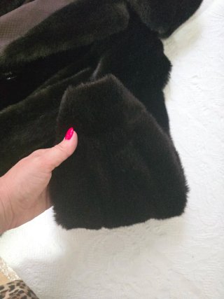 Abrigo pelo marrón oscuro talla XL