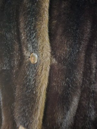 Abrigo pelo marrón oscuro talla XL