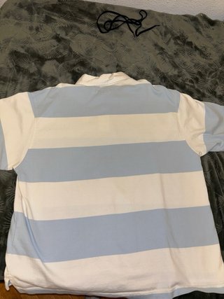 Polo Levi's Celeste y Blanco Rayas Oversize