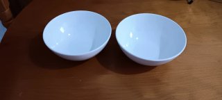 Juego de 2 cuencos blancos de porcelana