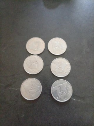 Lote 6 monedas 2 pesetas 1982