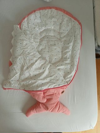 Saco capazo tiburón Baby Bites rosa