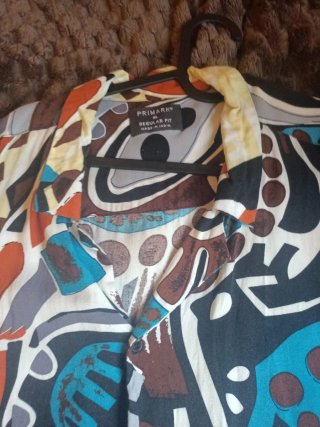 Camisa Estampada Estilo Étnico Talla XL