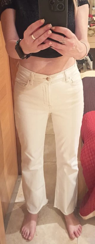 Pantalón vaquero Mango blanco talla 36