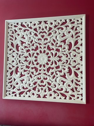 Cuadro Decorativo Mandala Madera Blanco