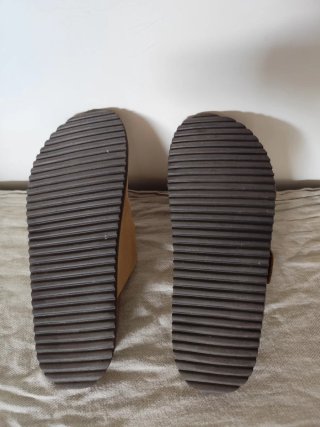 Sandalias planas piel doble hebilla bio 39 arena
