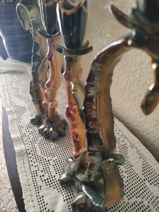 Candelabros de cerámica estilo árbol