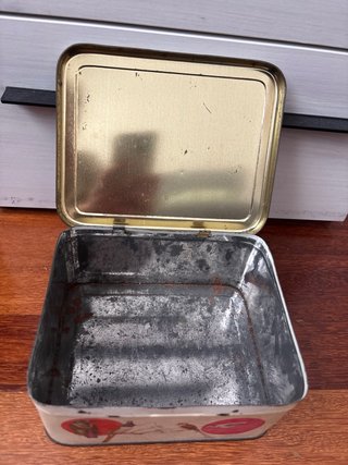 Caja metálica vintage pájaros