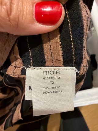 Blusa Maje Rayas Marrón y Negro Talla 2