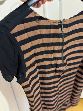 Blusa Maje Rayas Marrón y Negro Talla 2