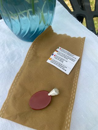 Colgante Plata Ley 925 con Piedra Roja