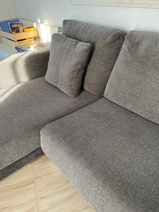 Sofá chaise longue gris 3 plazas
